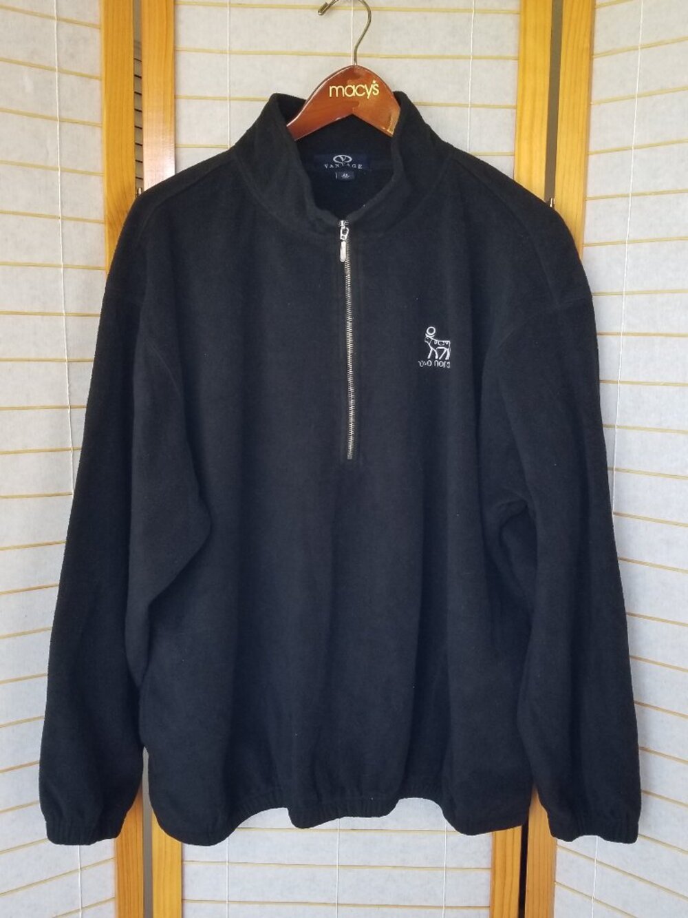 Men's Black 1/4 Zip Fleece Pullover Size 2X Vantage Corporate Branded Novo Nor